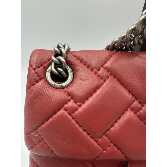 Kurt Geiger London Kensington Quilted Lambskin Red W Eagle Small Crossbody Bag - Picture 4 of 9